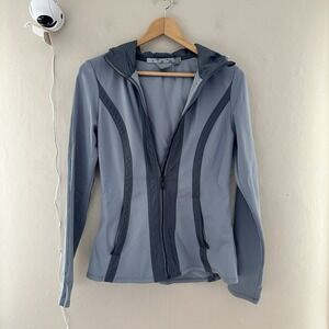 Athleta Womens Verbier Jacket Size S Gray Athleisure Pockets Active Gym Zipper